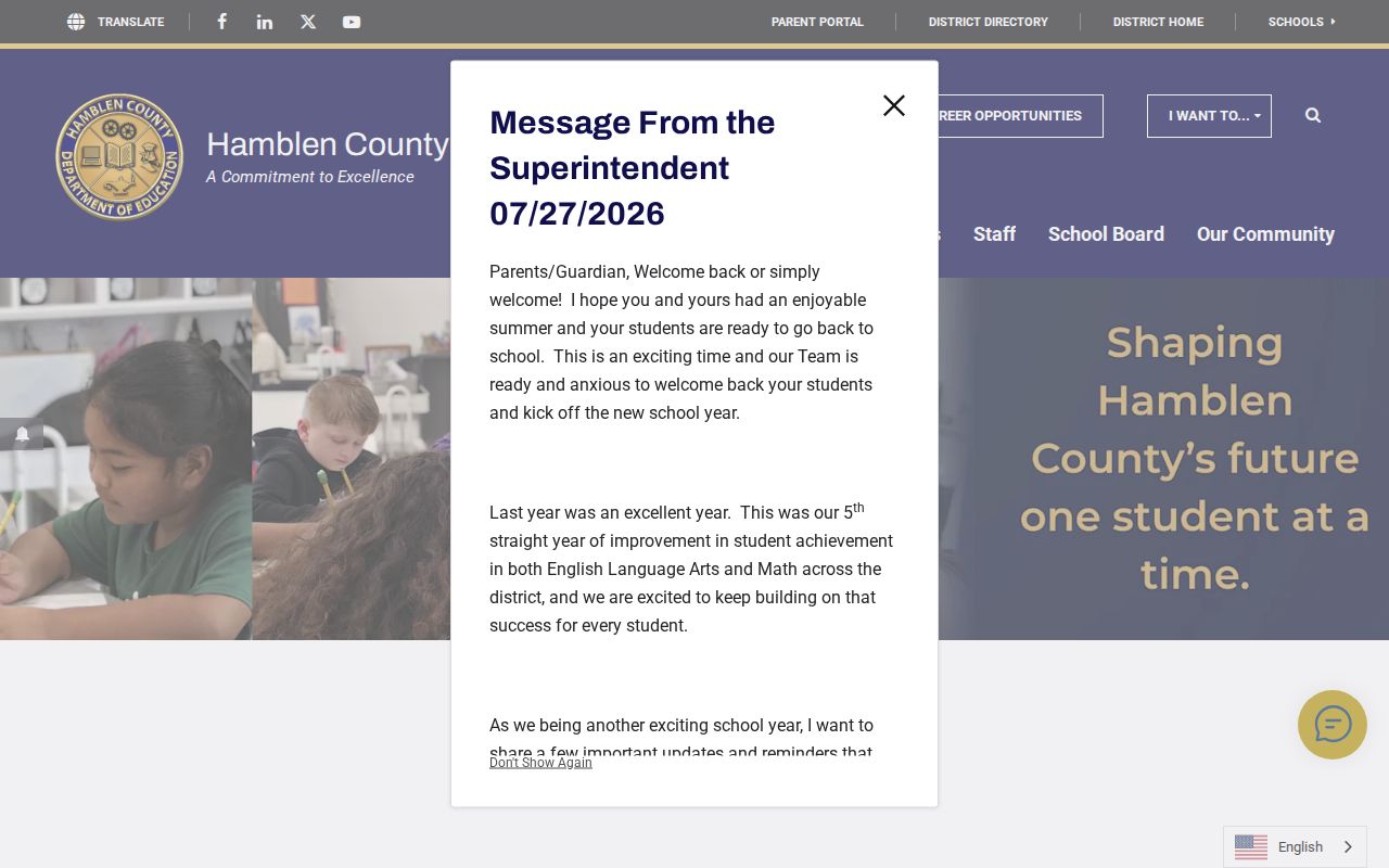 Morristown people directories page for Hamblen County Schools