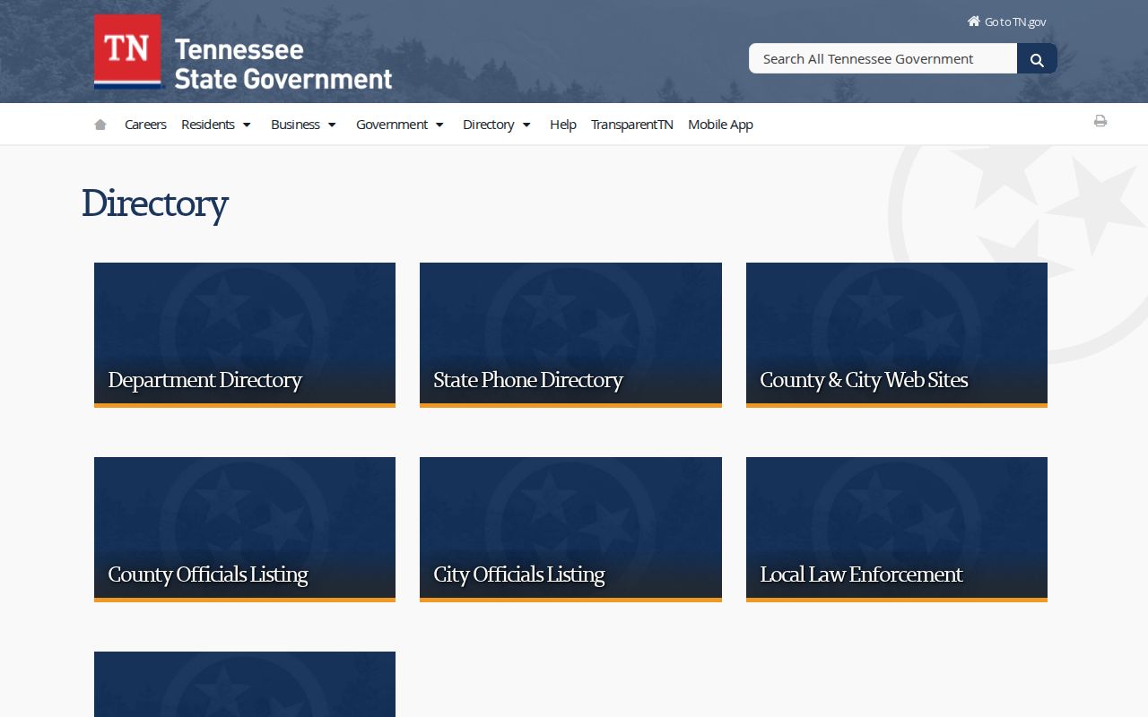 Morristown people directories entry point for Tennessee agencies