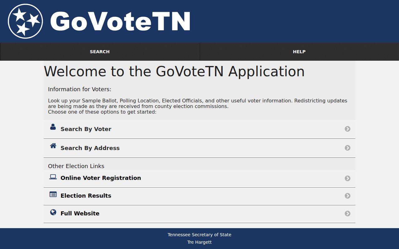 Morristown voter records search modes on GoVoteTN